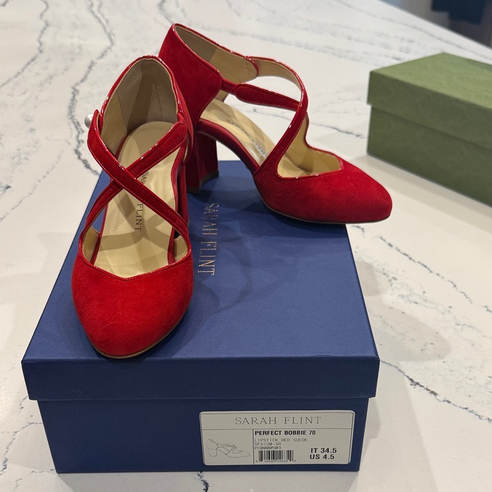 Sarah Flint Scarlet Cross Strap Heels